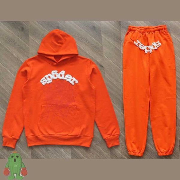 

men's hoodies sweatshirts men's hoodies sweatshirts d foam print spder tracksuit hooded sweatshirts young thug spider web six oran, Black