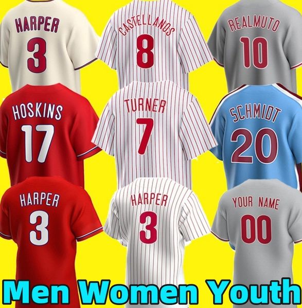 

2023 custom baseball jerseys trea turner bryce nick castellanos aaron nola rhys hoskins aaron nola alec bohm realmuto kyle schwarber