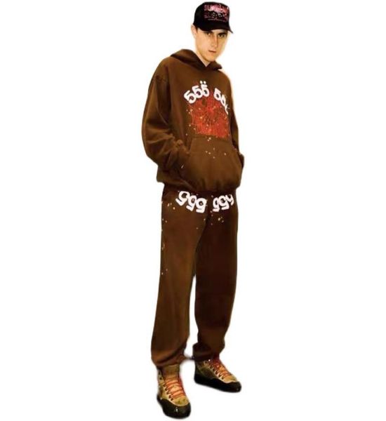 

brown sp5der 555555 terry young thug pants men women hip hop sweatpants high street trousers7297983, Black