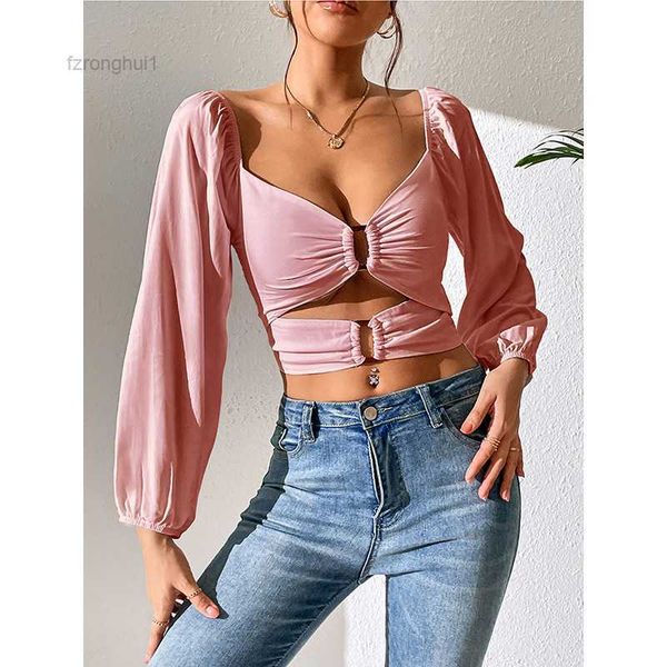 

women's t-shirt new spring/summer tight fashion pullover deep v 9r9x, White