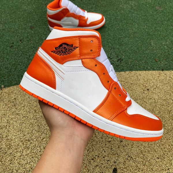 

new basketball shoes original quality jumpman 1 mid electro orange white black dm3531-800 men woman designer shoes sports sneakers ship with