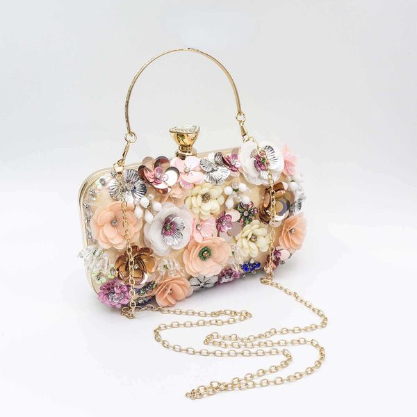 

kaveri colorful diamond beads flower dinner bag handbag cheongsam dress bag beaded chain bag