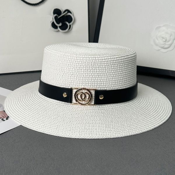 

hat cap women men hats caps straw hat desinger hand woven bucket hat luxury cap wide brim sun hats with pearls 4 colors, Blue;gray