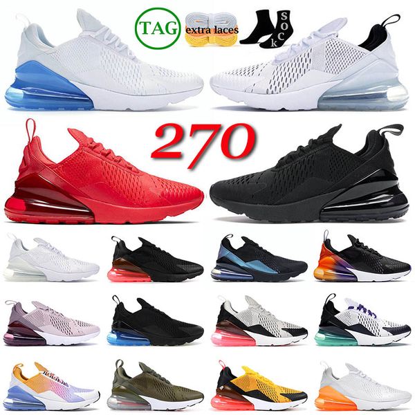 

270s airmaxs running 270 shoes platform triple white black university red volt orange medium olive rainbow sports jogging womens mens sneake