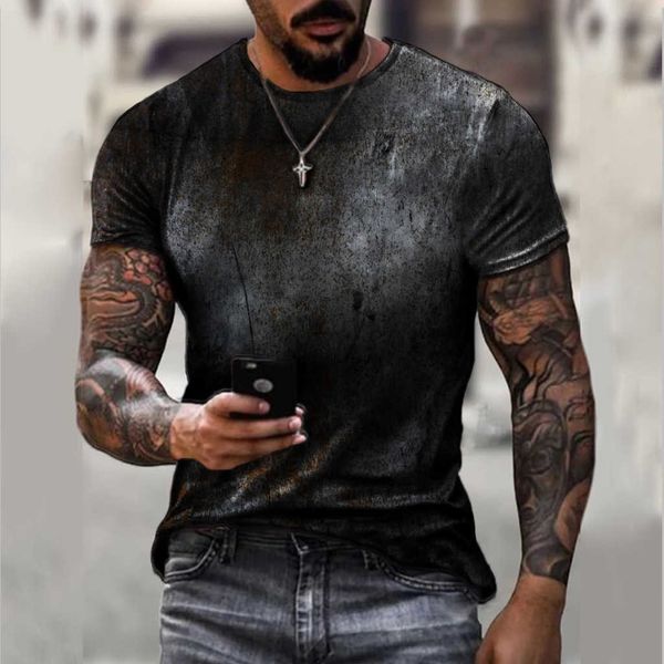 

men's t-shirt men's round neck short sleeve 3d digital printing casual men's sports short sleeve t-shirt, White;black