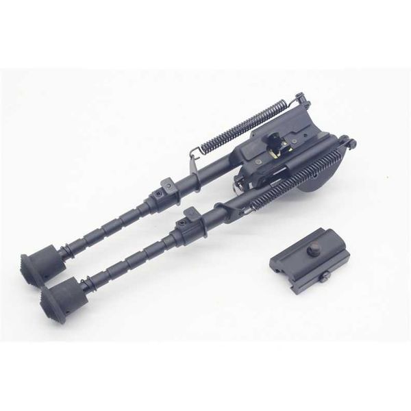 

6-9 inch harris style tactical bipod 5 levels adjustable spring extending legs picatinny rail adapter