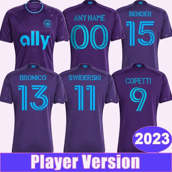 

2023 charlotte fc player version mens soccer jerseys bronico swiderski copetti byrne bender agyemang home away football shirt short sleeve u, Black;yellow