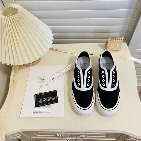

designer shoes channel women sneakers small fragrant canvas shoes women's summer new round head embroidery ribbed thick sole heightened, Black