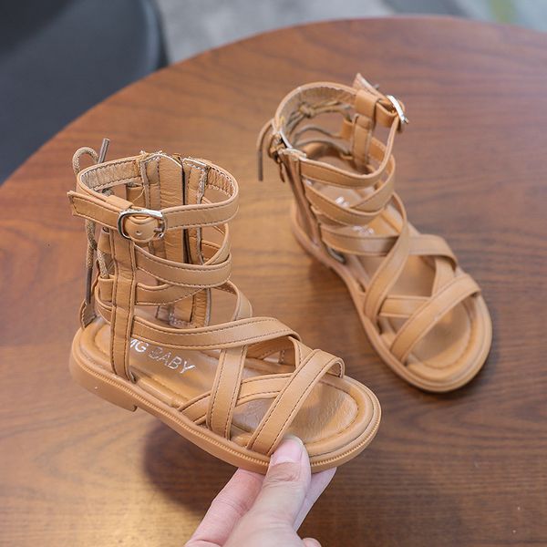 

sandals summer fashion roman boots high-girls sandals kids gladiator sandals child sandals girls kid shoes 230317, Black;red