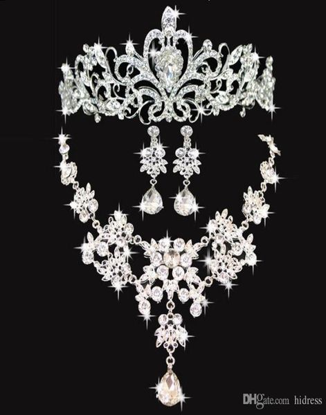 

shiny wedding crows wedding accessories bridesmaid jewelry accessories bridal accessories set crown necklace earrings2983696, White