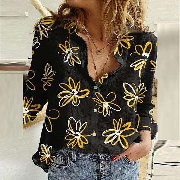 

women's blouses retro floral print blouse shirts for women spring autumn fashion turn down collar long sleeve office lady elegant blusa, White