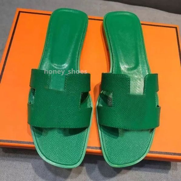 

2023 designer women h sandals fashion leather slippers summer flat oran slides ladies beach sandal party wedding slipper without box 35-42 h