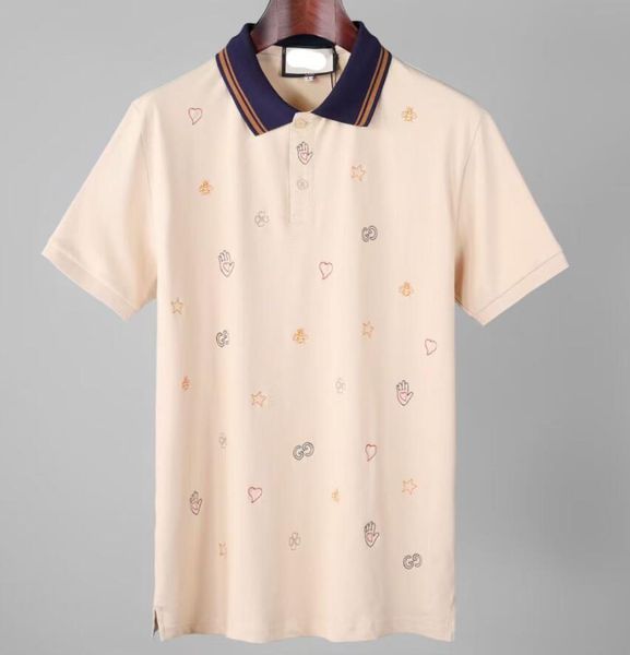 

men's polos 2023g spring summer new designer brand men's polo shirt cotton short-sleeved letter embroideryt-shirt, White;black