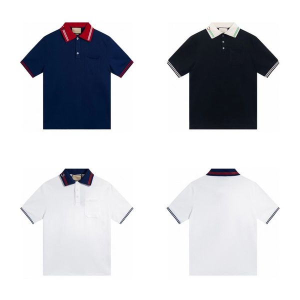 

designer polo shirts men luxury g polos summer round neck casual mens t shirt snake bee letter print embroidery fashion high street man tee, White;black