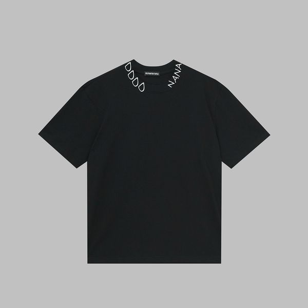 

mens t-shirts men's black white round-neck t-shirt with brand logo print 68587, White;black