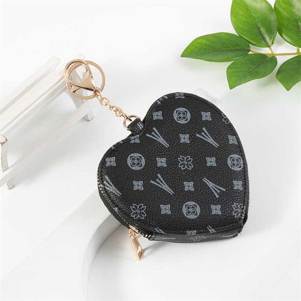 

men's and women's fashion heart-shaped small purse mini pendant bag coin purse 0324, Red;black