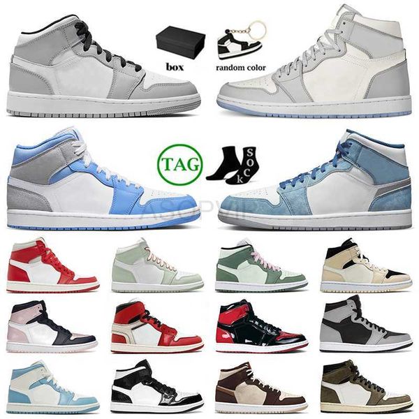 

designer shoes women mens jumpman 1 basketball shoes mid light smoke grey trainers designer mid university blue sports sneakers mid carbon f