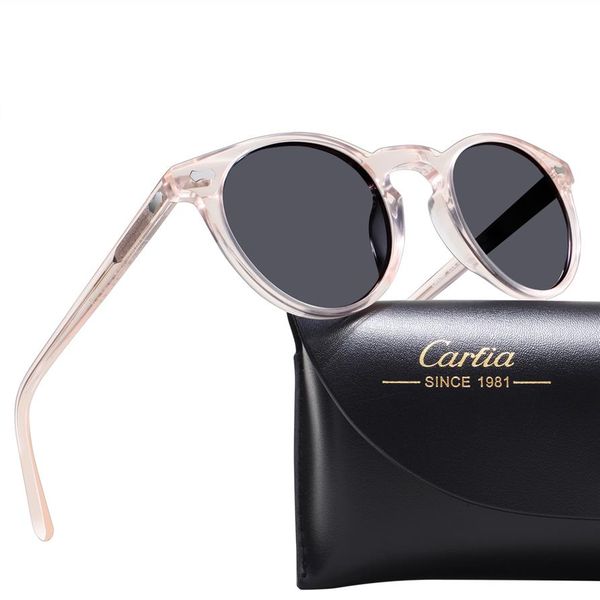 

carfia polarized sunglasses for women 5288 oval round frame sun glasses uv 400 protection acatate resin glasses with box246q, White;black