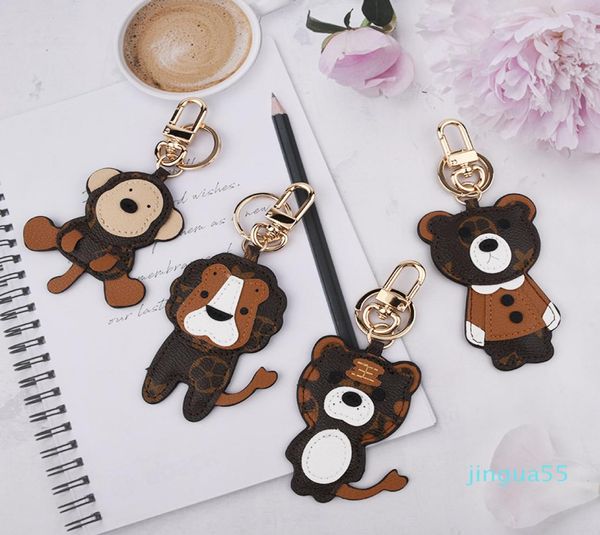 

fashion key chain accessories tassel key ring pu leather bear pattern car keychain jewelry bag charm7931400, Silver