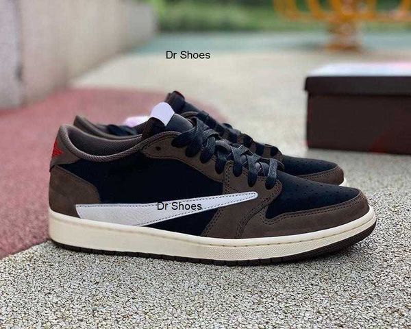 

new release basketball shoes travis scotts 1s low og ts sp 1 mens sail dark brown mocha university outdoor sneakers cd4487-100 with original
