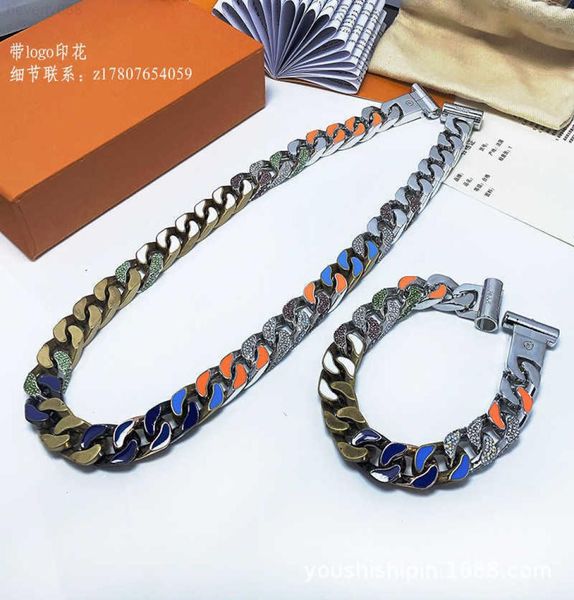 

donkey039s cuban necklace steel quenched macarone colorful bracelet fashion jewelry for men and women9482279, Silver