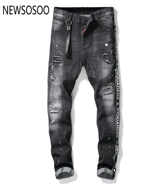 

european american style mens jeans luxury men straight denim trousers zipper patchwork slim black jeans for men2951236, Blue