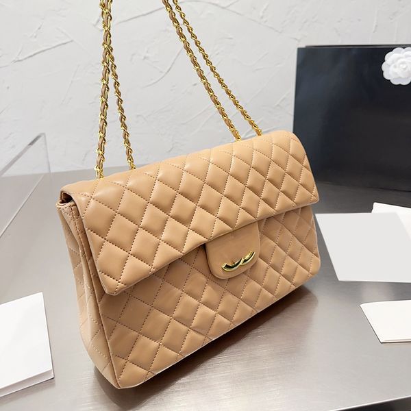 

womens vintage lambskin jumbo cf quilted bags classic flap purse gold metal hardware matelasse chain crossbody shoulder large capacity desig