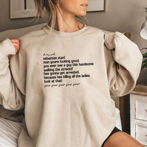 

womens hoodies sweatshirts oh my god stan long sleeve bucky barnes fan gift sweatshirt women graphic casual pullover 230316, Black