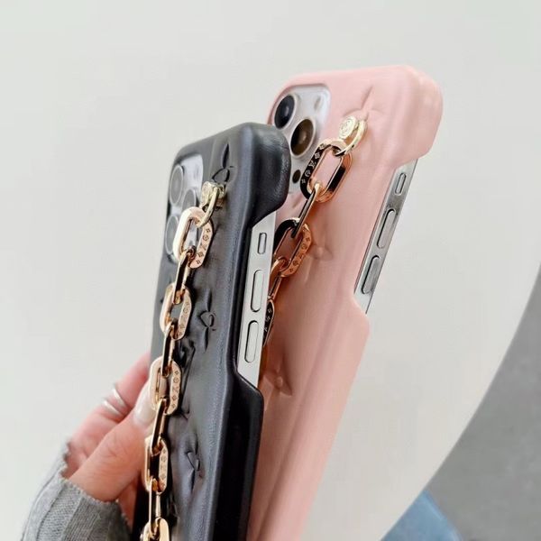 

designer fashion phone cases for iphone 14 14pro 14plus 13 12 11pro max xs xr xsmax deluxe embossed leather wristband phone case cover