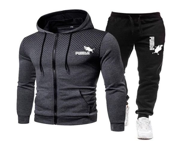 

men039s tracksuits fashion men brand tracksuit set 2022 spring autumn pumba cotton casual sportwear homme jacket outfits street6843694, Gray