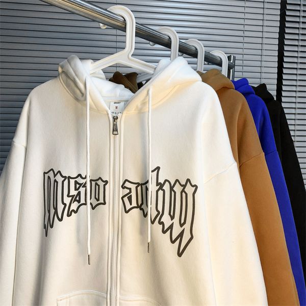

womens hoodies sweatshirts privathinker autumn foaming print zipup harajuku gothic casual coats hooded female streetwear 230317, Black