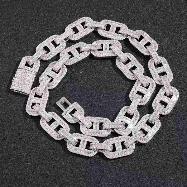 

custom hip hop fine jewelry necklace bracelet iced out diamond cuban link chain, Silver