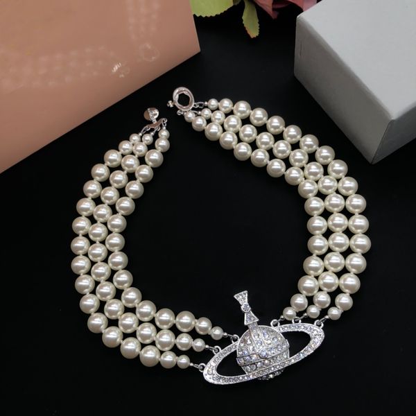 

designer pendant necklaces letter vivian chokers luxury women fashion jewelry metal pearl necklace cjeweler westwood 557dryfdg, Silver