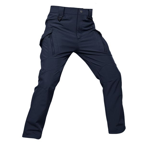 

men s pants winter softshell military tactical mens hunt fleece cargo waterproof combat hiking work trousers 230317, Black