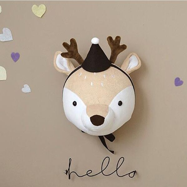 

wall decor plush animal heads elephant bear deer wall decor for children baby girl christmas birthday stuffed toys nursery room decoration 2