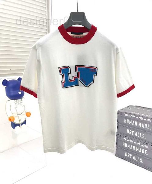 

men's t-shirts designer new aop jacquard letter knitted sweater in autumn / winter 2022acquard knitting machine e custom jnlarged detai, White;black