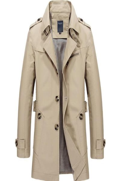 

men039s trench coats autumn winter mens man midlength coat men clothes slim fit overcoat long sleeve 2021 designer big size 5x4675333, Tan;black