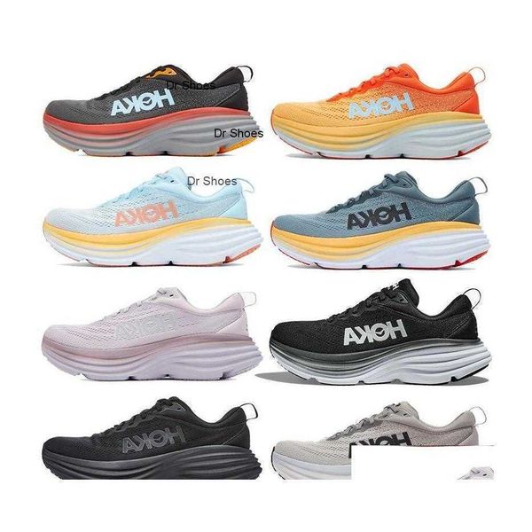 

boots designer casual shoes hoka one bondi 8 mens sneaker black white lilac marble shell coral peach parfait goblin blue summer song dha0k