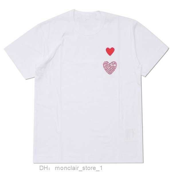 

men's t-shirts play fashion cdg t designer red heart casual women commes des shirts badge quanlity tshirts cotton embroidery short slee, White;black