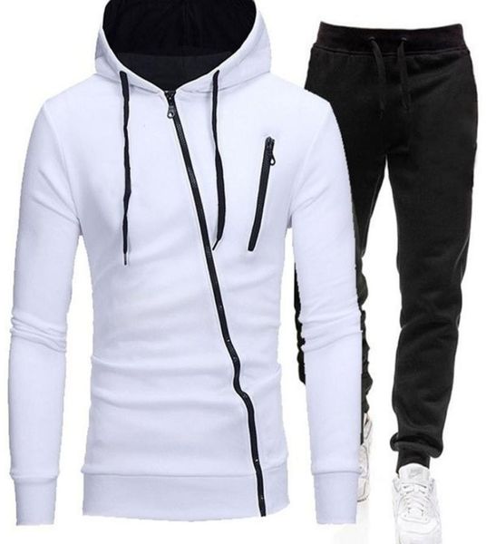 

tracksuit men two pieces set hoodies pants sweatshirt zipper sportswear causal mens clothing male hooded ropa hombre 2011285535191, Gray