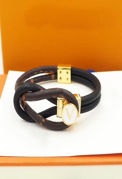

luxury designer jewelry bracelet presbyopia leather bracelets fashion for men women leather elegant bangle with box dustbag1071678, Golden;silver