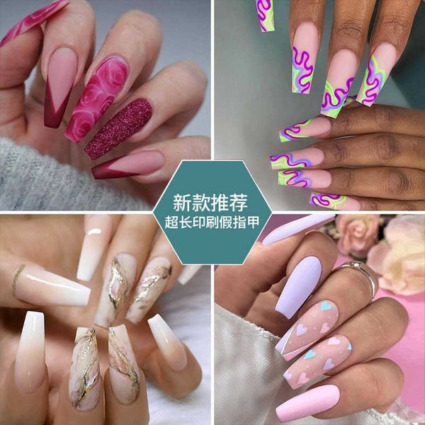 

false nails wearable pieces pseudo patch set ultra thin finished removable enhancement 230317, Red;gold