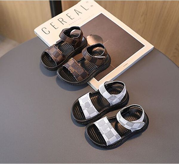 

summer boys sandals for children beach shoes kids sports soft anti-slip casual toddler baby leather flat sandal 2style, Black;red