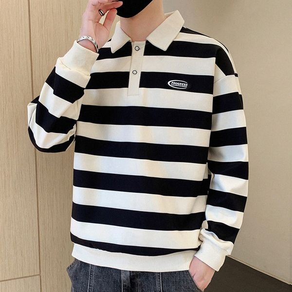 

mens designer tshirt women striped long sleeve ladies shirts pullover short sleeve couple solid color clothes loose tees 81la#, White;black