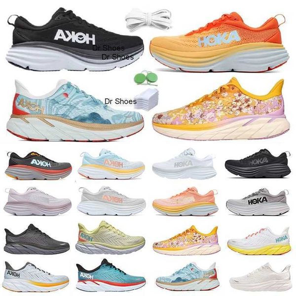 

2023 hoka one bondi men casual shoes designer clifton 8 sneaker black white orange amber yellow goblin blue grey men women trainer s yap