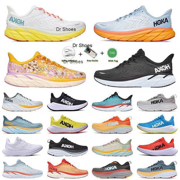 

sports running shoes hoka one bondi 8 men women carbon x2 black white laser orange triple pink clifton highway accepted lifestyle trainers