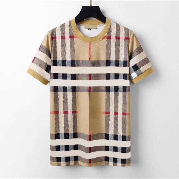 

short sleeve men's ins summer fashion t-shirt men's upscale plaid bottoming half sleeve men's trend breathable size m-3xl, White;black