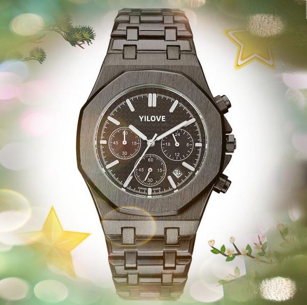 

manufacturers wholesale upgraded version watch solid stainless steel with six pins working calendar waterproof men's quartz watches gif, Slivery;brown