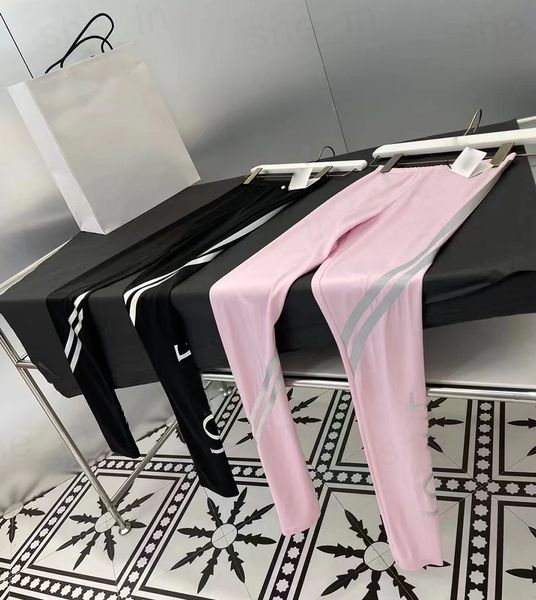 

womens yoga pants casual tight pant sport style capris women reflective sweatpants light sweatpant running jogging breathable pants 23ss, Black;white