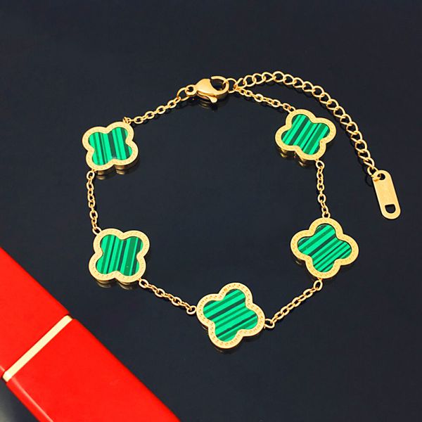 

original design 4 leaf clover charm bracelets jewelry for women gift, Golden;silver